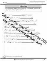Adjectives Worksheet Adjective Worksheets Identifying Teachers Guide sketch template
