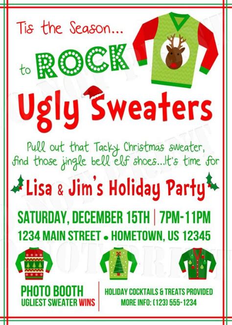 printable ugly sweater party invitation template