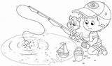 Coloring Pages Fishing Kids Activityshelter sketch template
