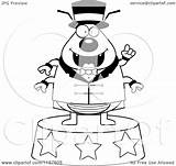 Circus Plump Flea Podium Standing Clipart Cartoon Thoman Cory Outlined Coloring Vector 2021 sketch template