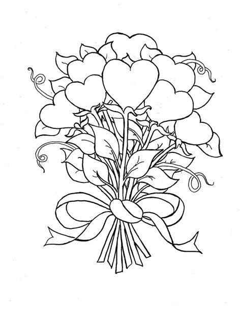 coloring pages  hearts  flowers  worksheets