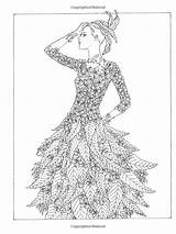 Coloring Pages Flower Creative Haven Adult Fashion Fantasies Book Dover Publications Colouring Sun Therapy Adults Ju Ming Coloriage Fashions Designs sketch template
