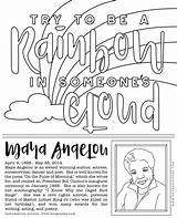 Coloring Pages Maya Angelou History Month Printable Kids Color Print Getcolorings Getdrawings sketch template