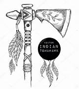 Tomahawk Native Arma Vettore Indigeno Indiano Tiraggio Colored Weapon Vettoriale Aquila Vectorified sketch template