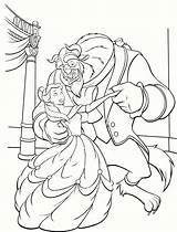 Beast Beauty Coloring Pages Disney Dancing Printable sketch template