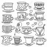 Tea Cup Drawing Coloring Pages Coffee Cups Doodle Sketch Printable Mandala Colouring Teacups Saucer Color Tasse Line Adult Embroidery Getdrawings sketch template