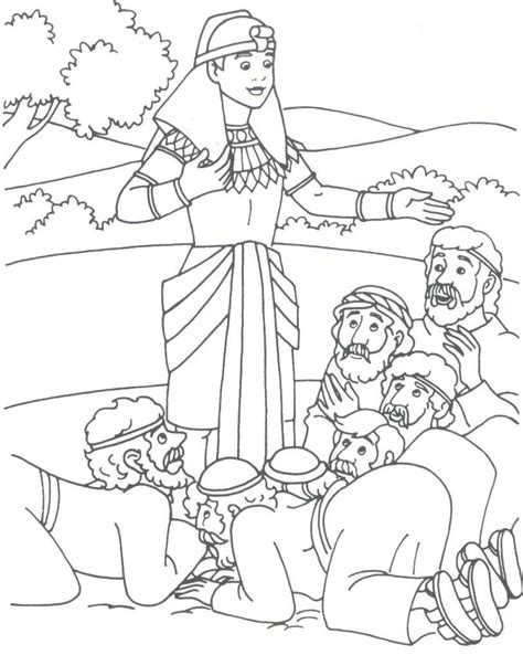 joseph   brothers coloring page joseph forgives  brothers