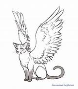 Cat Angel Wings Drawing Siamese Cats Commish Lineart Sitting Getdrawings Chat If Drew Deviantart Solder Kittens Stats sketch template