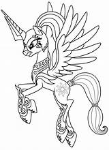 Kucyk Alicorn Kolorowanka Mality Druku Celestia Drukowania Drukowanka sketch template