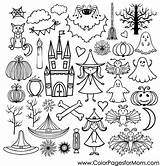 Halloween Collage Coloring Pages Color Adult Adults Choose Board sketch template
