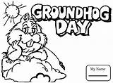 Groundhog Coloring Pages Hog Color Ground Preschoolers Printable Getcolorings Print Drawing Crafts Silhouettes sketch template