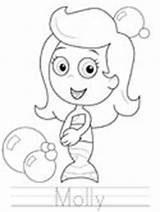 Molly Coloring Bubble Guppies Pages Print Ws sketch template