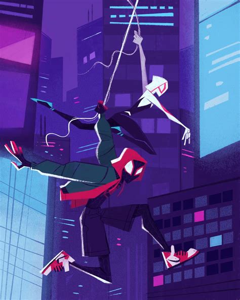 Miles Morales And Gwen Stacy Spiderman Pictures Spiderman Art