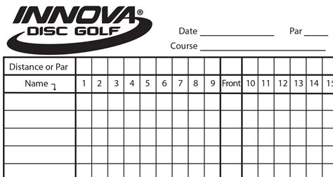 innova scorecard innova disc golf