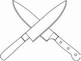 Knife Clipart Chef Butcher Cutting Clip Safety Knives Drawing Kitchen Cliparts Background Crossed Cooking Transparent Library Collection Clipground sketch template
