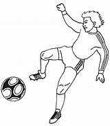 Soccer Disegno Kicking Stampare Imprime Joue Coloringhome Colpi sketch template
