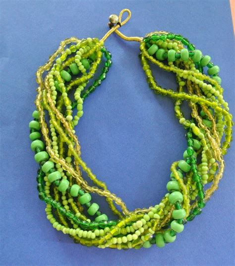 this item is unavailable etsy vintage green glass beaded necklace
