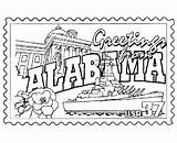 Coloring Pages States Alabama State Usa Printables Stamp Sheets Printable Flower Stamps Football History United Book Crayola Kindergarten Adult Colors sketch template