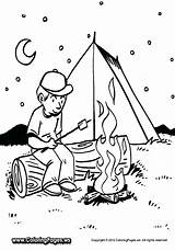 Camping Coloring Pages Printable Getcolorings Sheets Preschool Sheet Popular sketch template