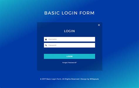 basic login form  flat responsive widget template