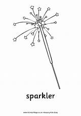 Sparkler Colouring Clipart Bonfire Fireworks Pages Night Diwali Sparklers Drawing Sparks July Sheets Fawkes Guy Coloring Firework Draw Activityvillage Year sketch template