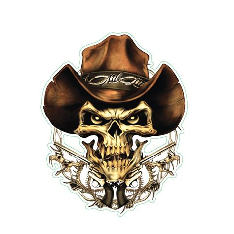 cowboy skull sticker lethal threat