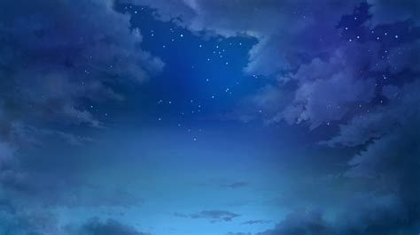 anime landscape cute anime landscape   starry night sky   clouds