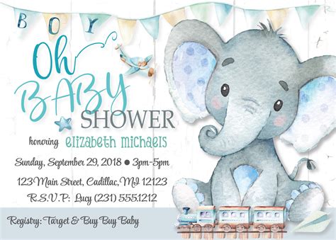 elephant baby shower  printables blue elephant baby shower