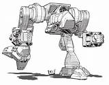 Coloring Mechwarrior Robot sketch template