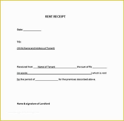 rent invoice template word  tenant receipt landlord tenant rent