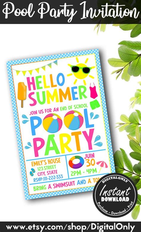 pool party invitation pool party invitations pool party decorations