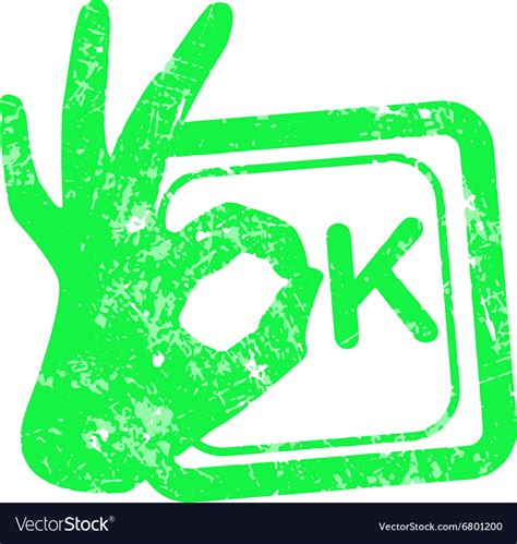 green grunge rubber stamp   hand sign vector image