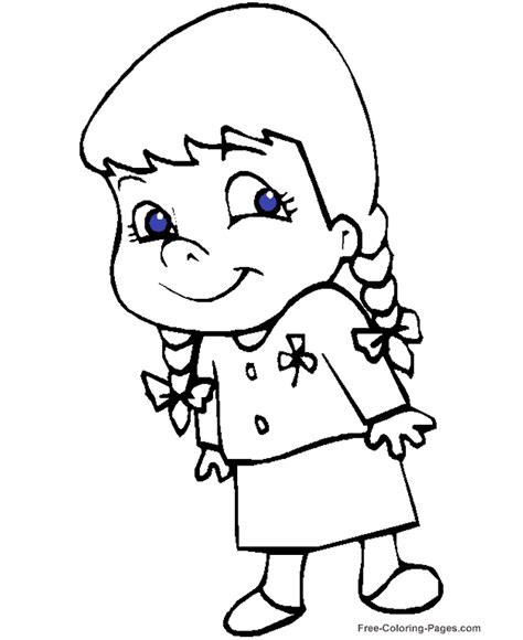 kids coloring pages shy girl