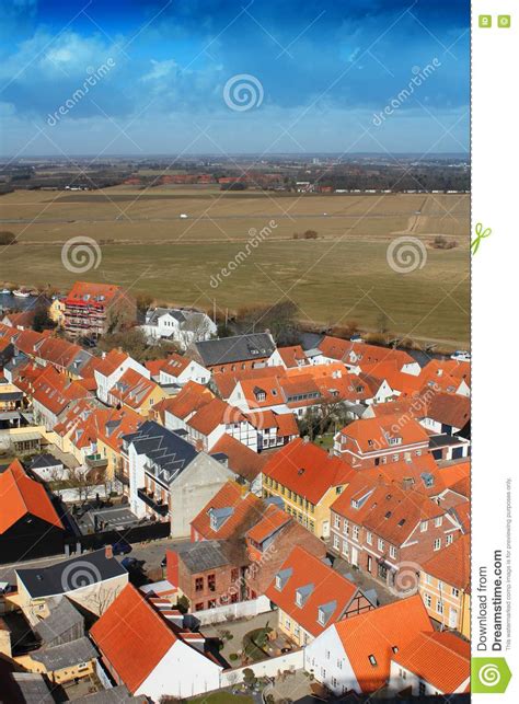 areal view  ribe denmark stock image image  city channel