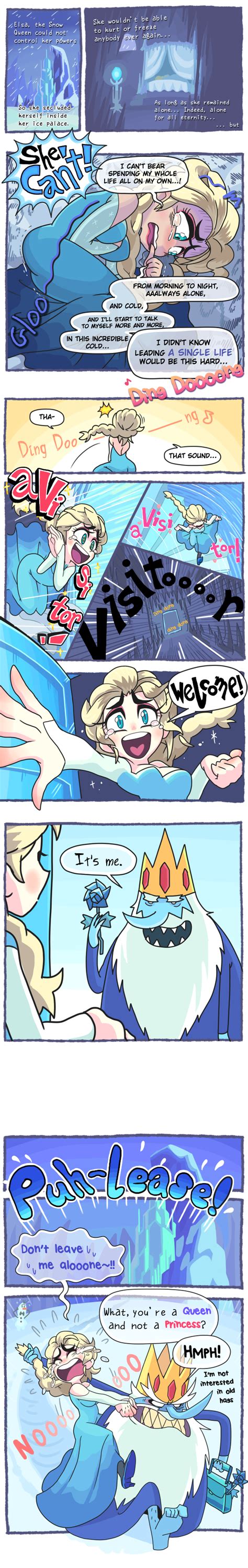 Ice King Meets Elsa By Gashi Gashi Adventuretime