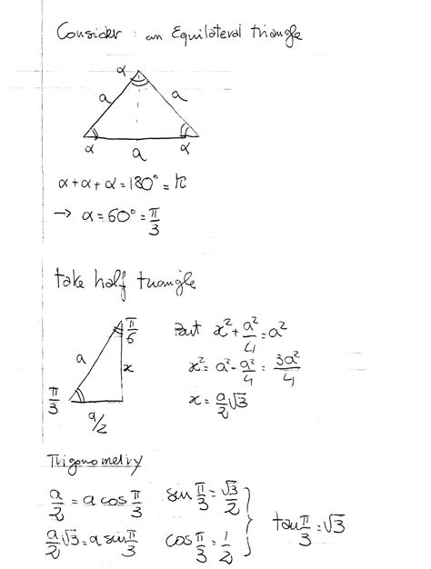 what is the value of pi in trigonometry circle unit angles pi values