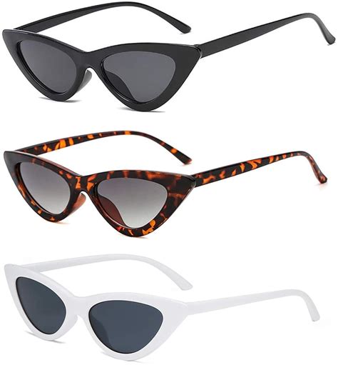 a set of trendy shades yoshya retro vintage narrow cat eye sunglasses