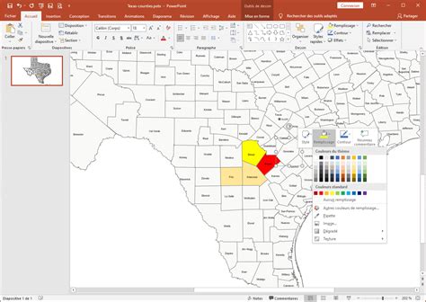 texas counties editable map  office