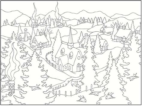 coloring pictures  winter scenes background super coloring