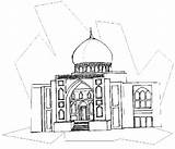 Mosque Yayasan Batam sketch template