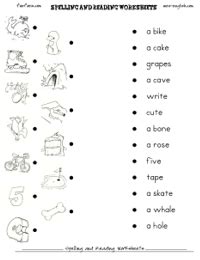 match pictures  words worksheets printable reading cvc words
