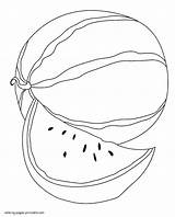 Coloring Pages Watermelon Toddler Print Preschoolers Toddlers Printable Vegetables Fruits sketch template