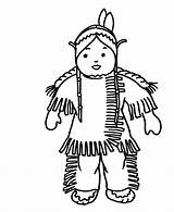 Native Coloring American Pages Boy Printable Kids Color Doll Children Sheets Girl Simple Clipart Activity Print Adults Library Objects Popular sketch template