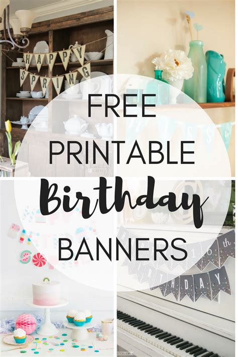 printable birthday banners  girl creative