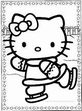 Kitty Hello Coloring Pages Christmas Kids Winter Colorare Printable Da Halloween Color Skating Ice Colouring Sheets Printables Coloriage Activity Print sketch template