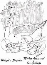 Goose Coloring Pages Embroidery Color sketch template