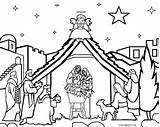 Nativity Krippe Weihnachtskrippe Manger Ausmalbild Cool2bkids Getdrawings Christus sketch template