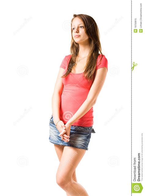cute brunette teen stock image image of skirt teen 19750815