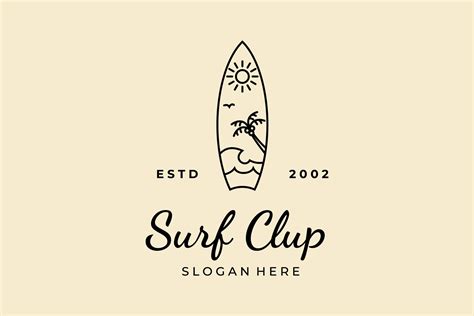 surfboard  surf club logo design graphic  hfz creative fabrica
