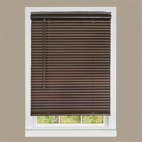cordless window mini blinds  slats room darkening vinyl blind mahogany    length